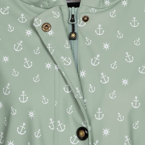 ANKERGLUT Regenmantel Friesennerz Mint Anker Motiv mit Teddy Fleece #ankerglutwolke #moincaptain